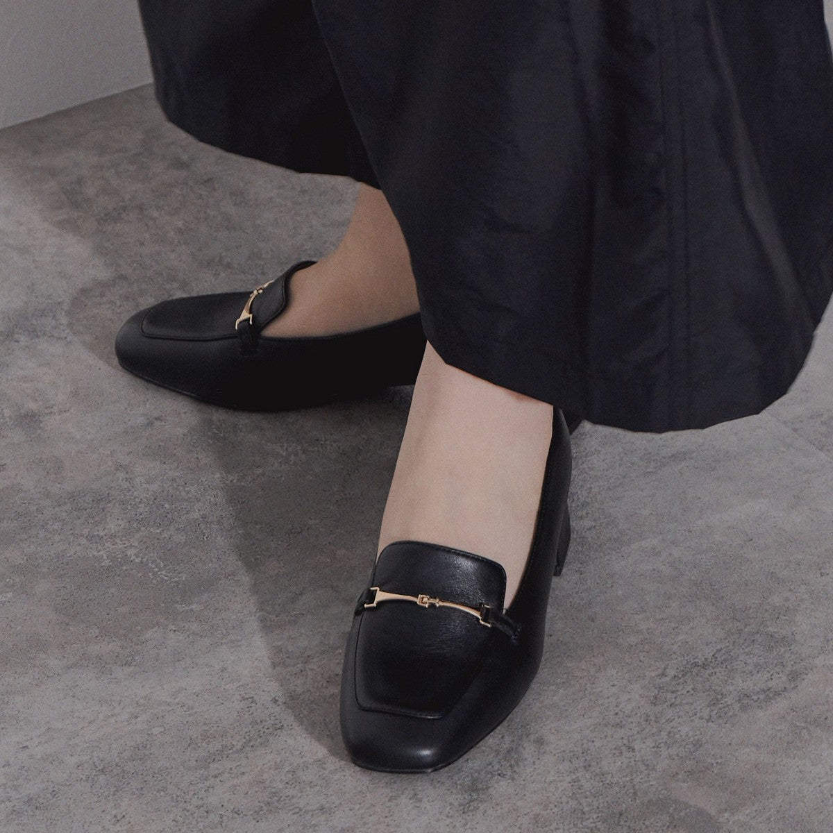 【SALE】スクエアトゥヒールローファー/544318