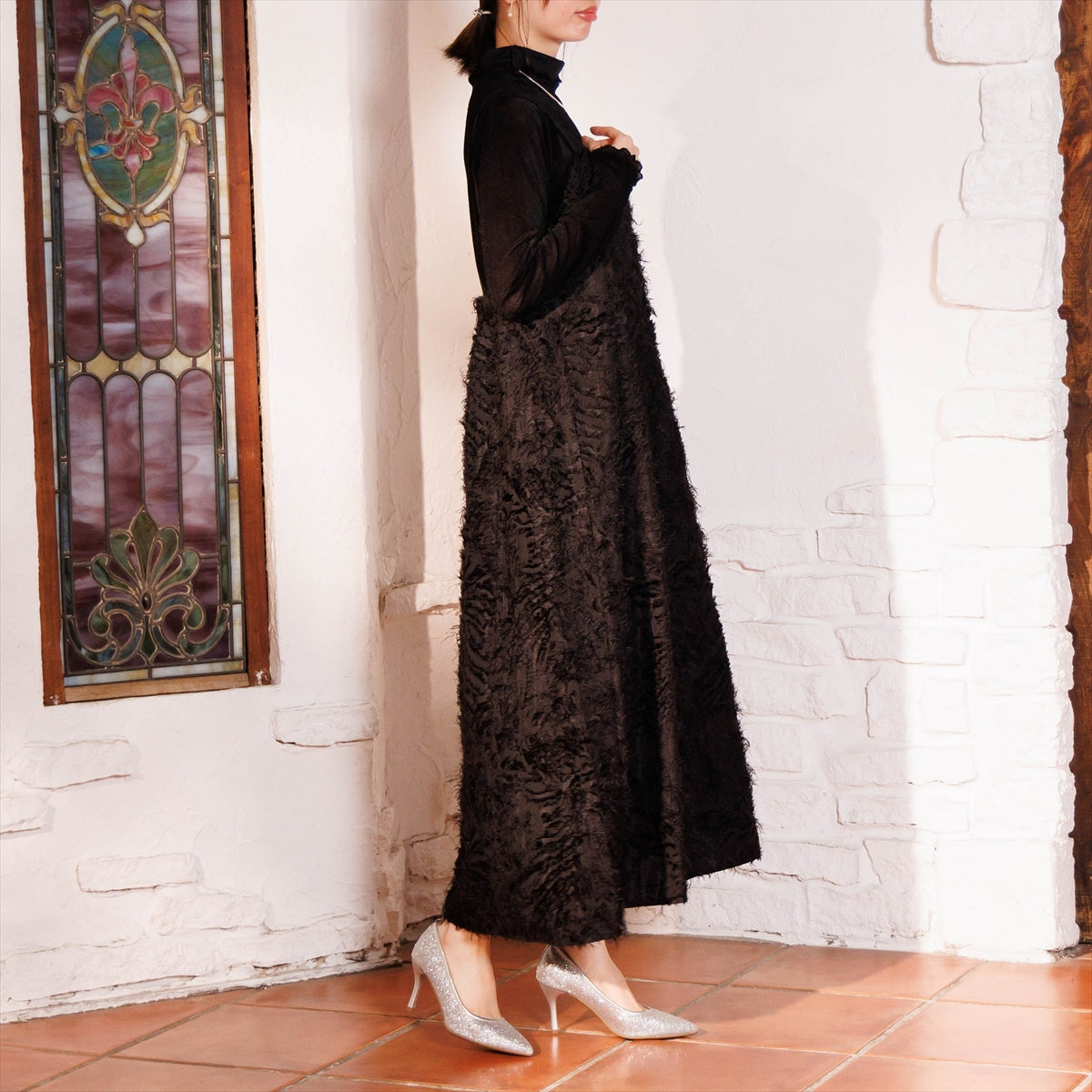 【26AW】グリッターチュールパンプス/564309