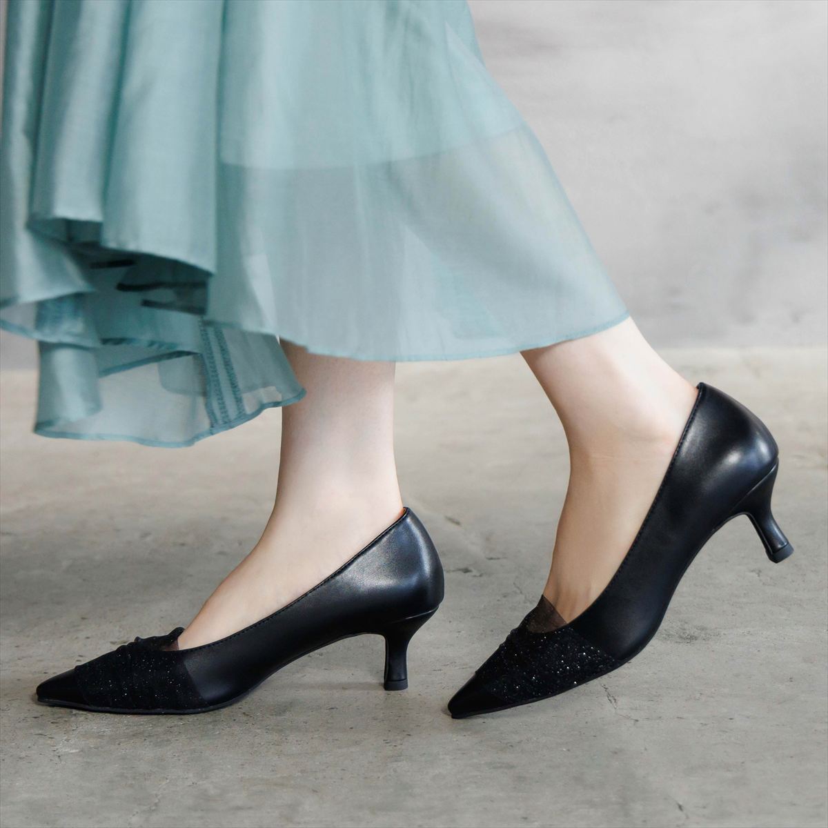 【26AW】オーガンジードレープパンプス/564311