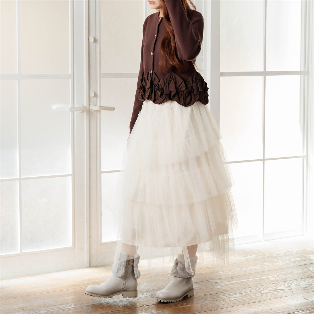 《予約/11月上旬入荷予定》【26AW】フラッフィーファー4WAYチェルシーブーツ/564402