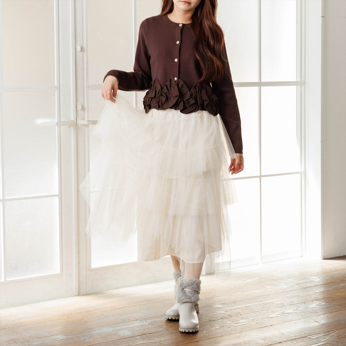 《予約/11月上旬入荷予定》【26AW】フラッフィーファー4WAYチェルシーブーツ/564402