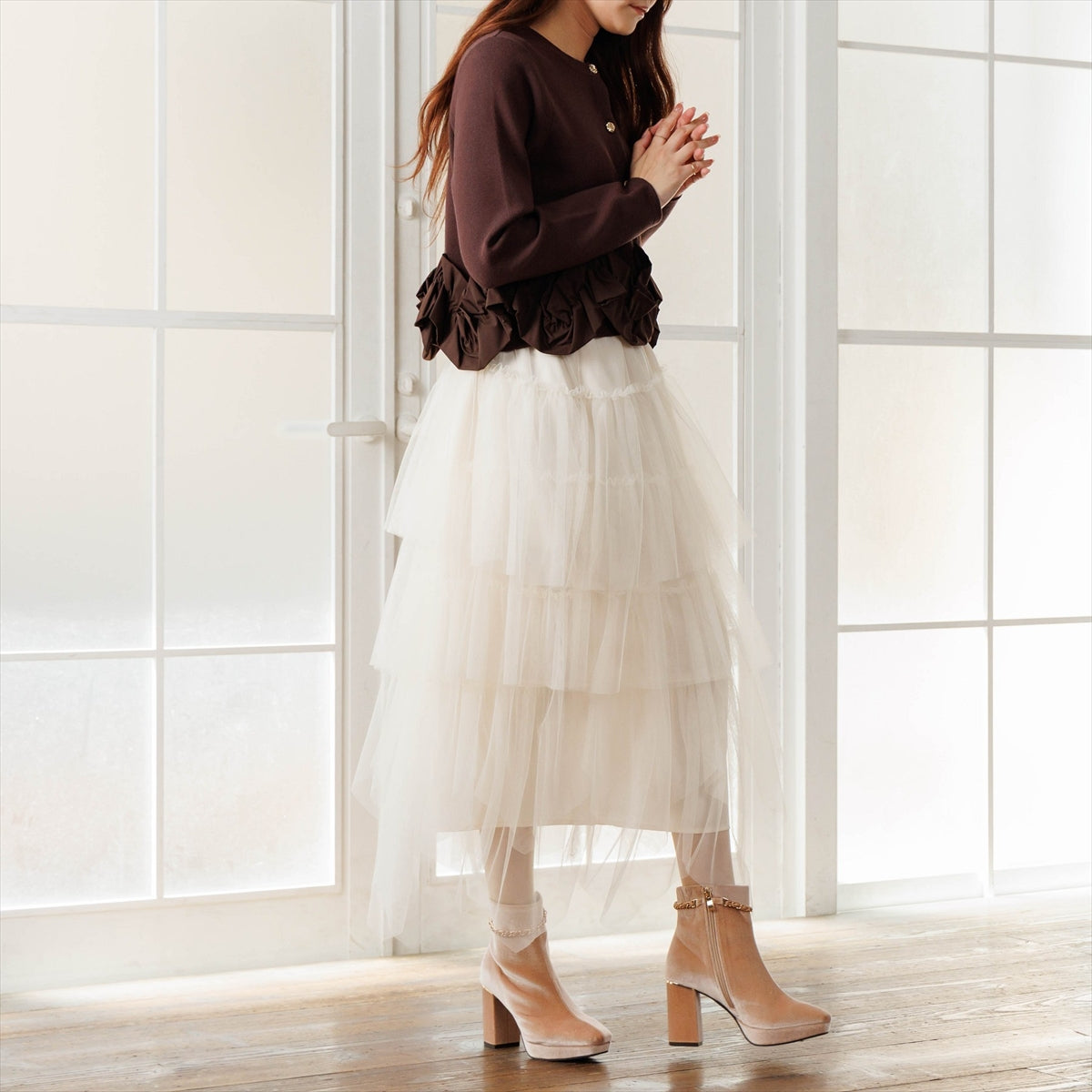 《予約/11月上旬入荷予定》【26AW】チェーンモチーフプラットフォームヒールブーツ/564404