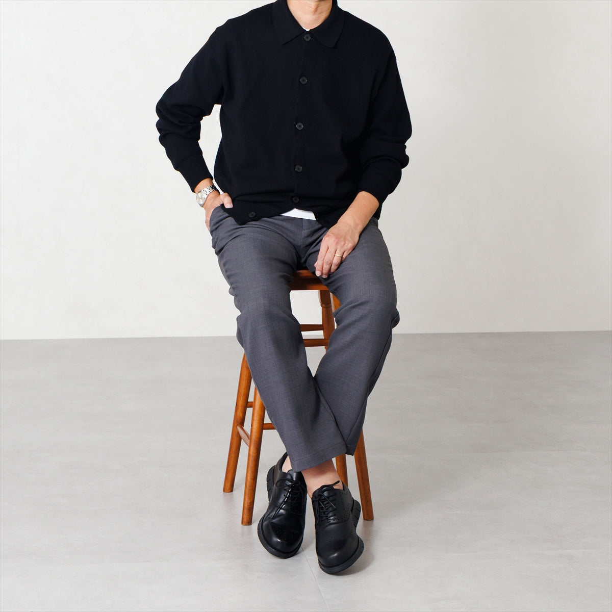 【26AW】【瞬間フィット】メンズハンズフリーウィングチップオックスフォード/607103