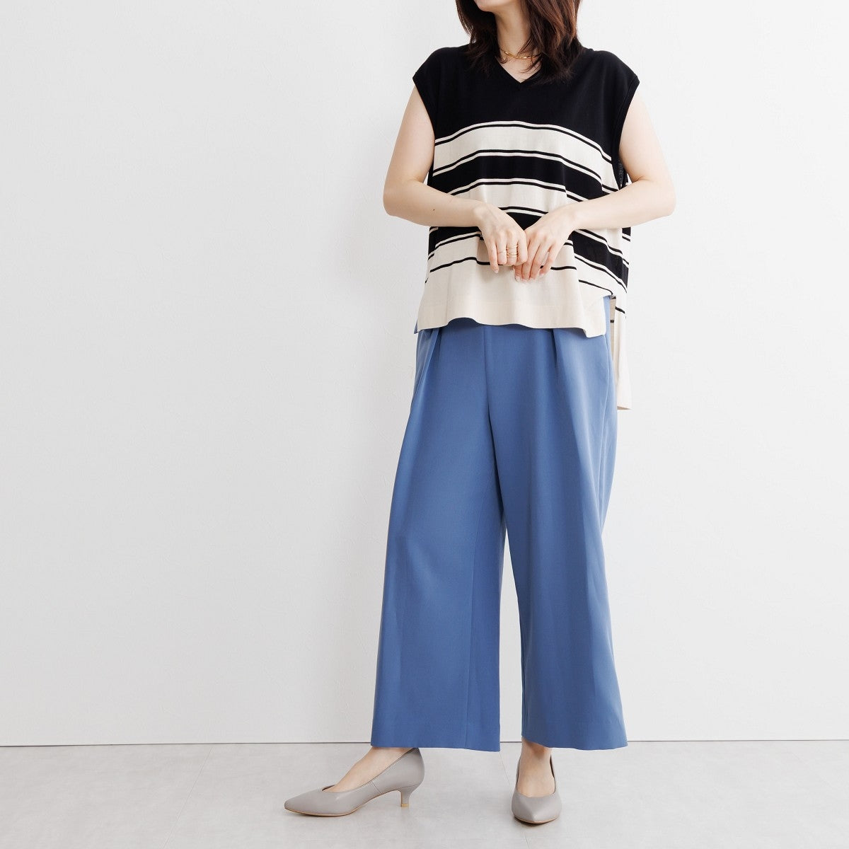 【WEB限定デザイン/再入荷】アシンメトリーポインテッドトゥパンプス/640002