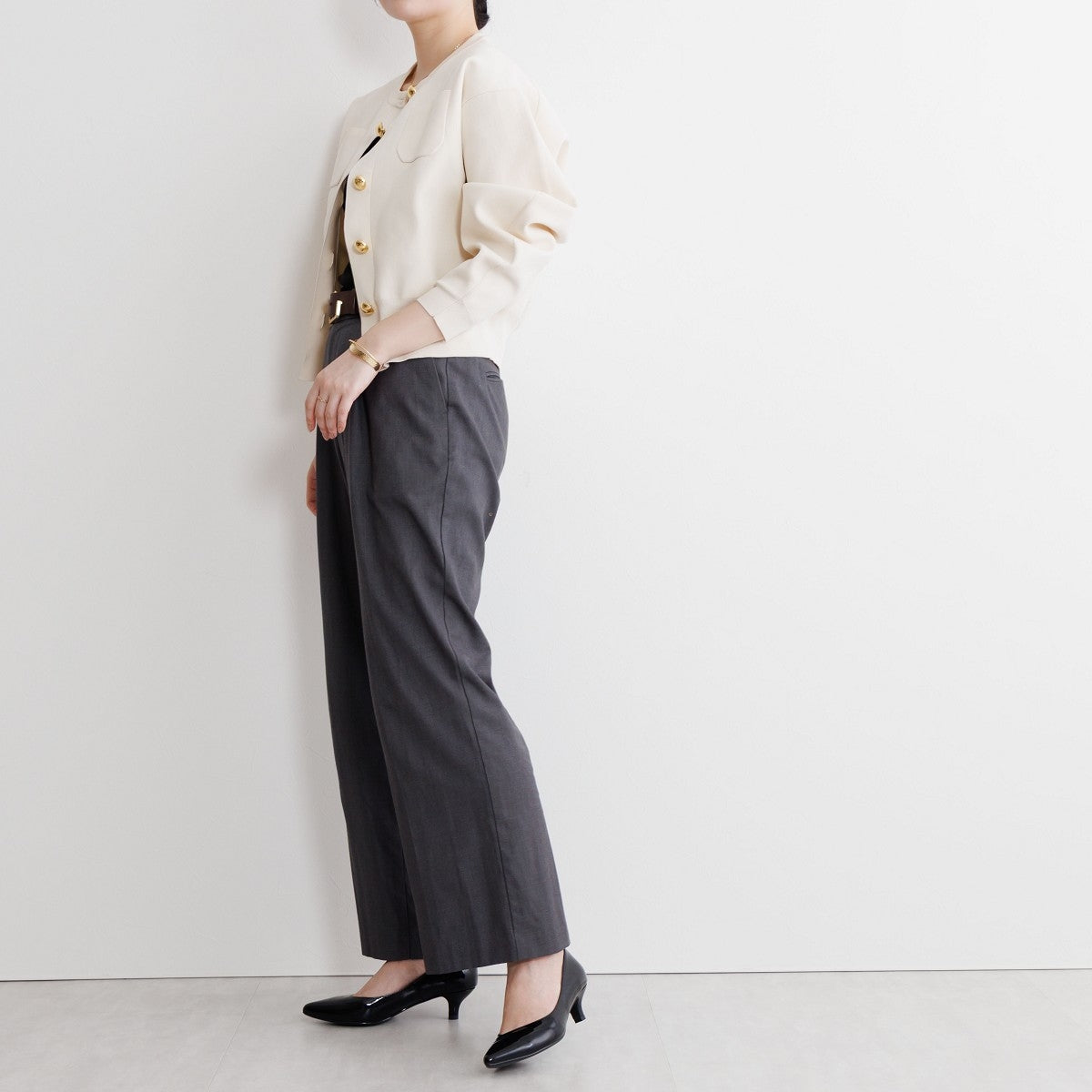 【WEB限定デザイン/再入荷】アシンメトリーポインテッドトゥパンプス/640002
