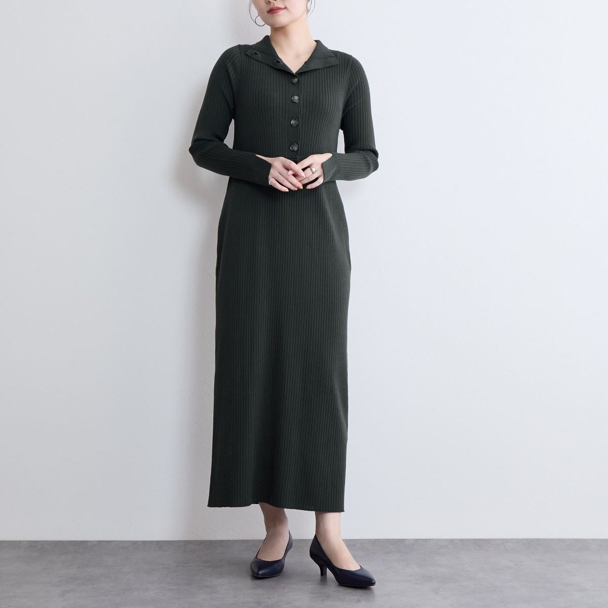 【WEB限定デザイン/再入荷】アシンメトリーポインテッドトゥパンプス/640002