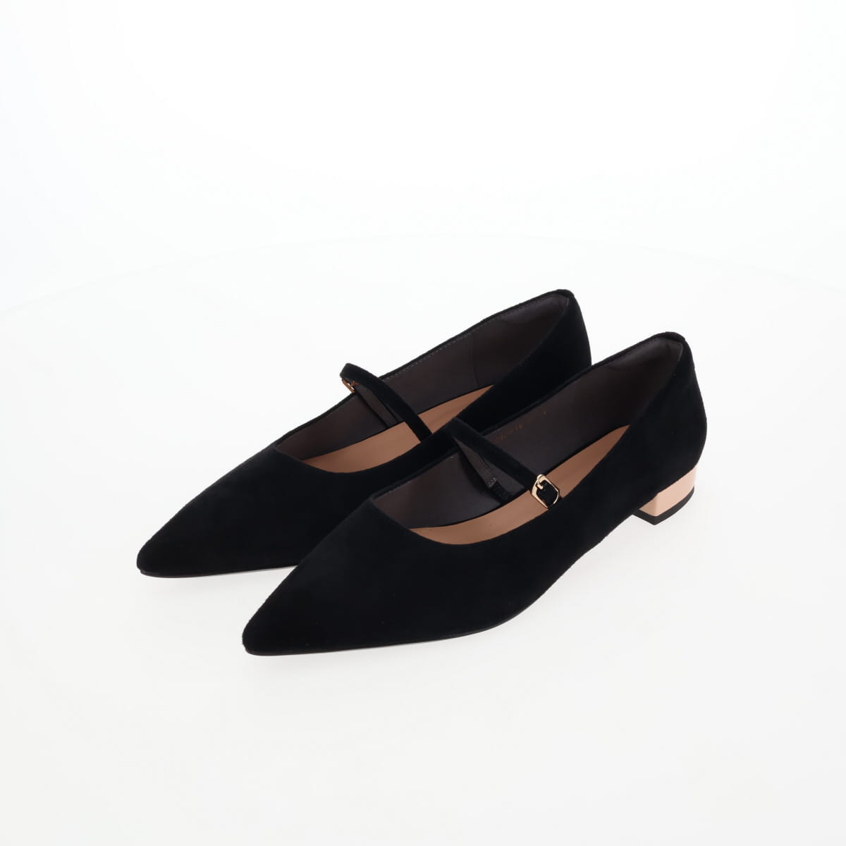 【26SS/WEB限定デザイン】配色ヒールストラップフラットパンプス/640016
