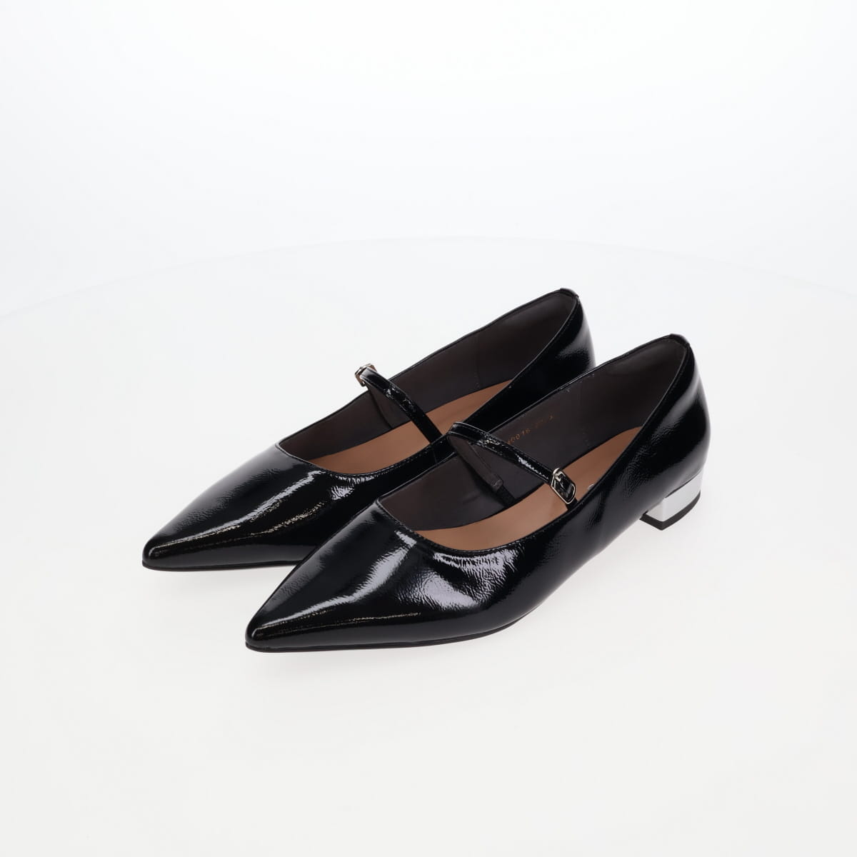 【26SS/WEB限定デザイン】配色ヒールストラップフラットパンプス/640016