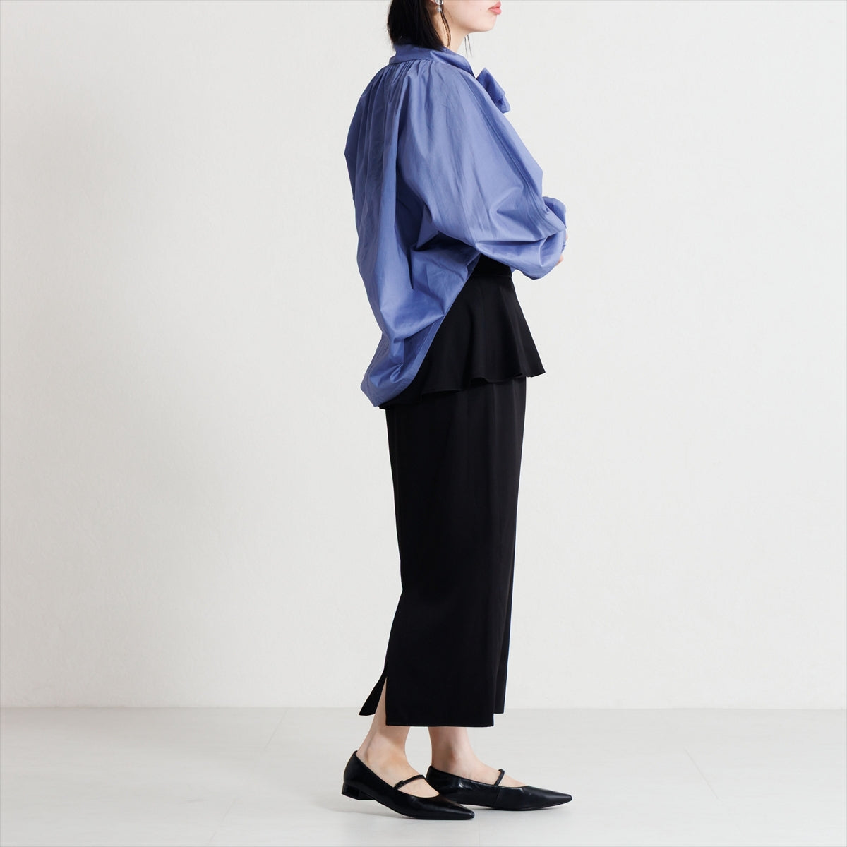 【26SS/WEB限定デザイン】配色ヒールストラップフラットパンプス/640016