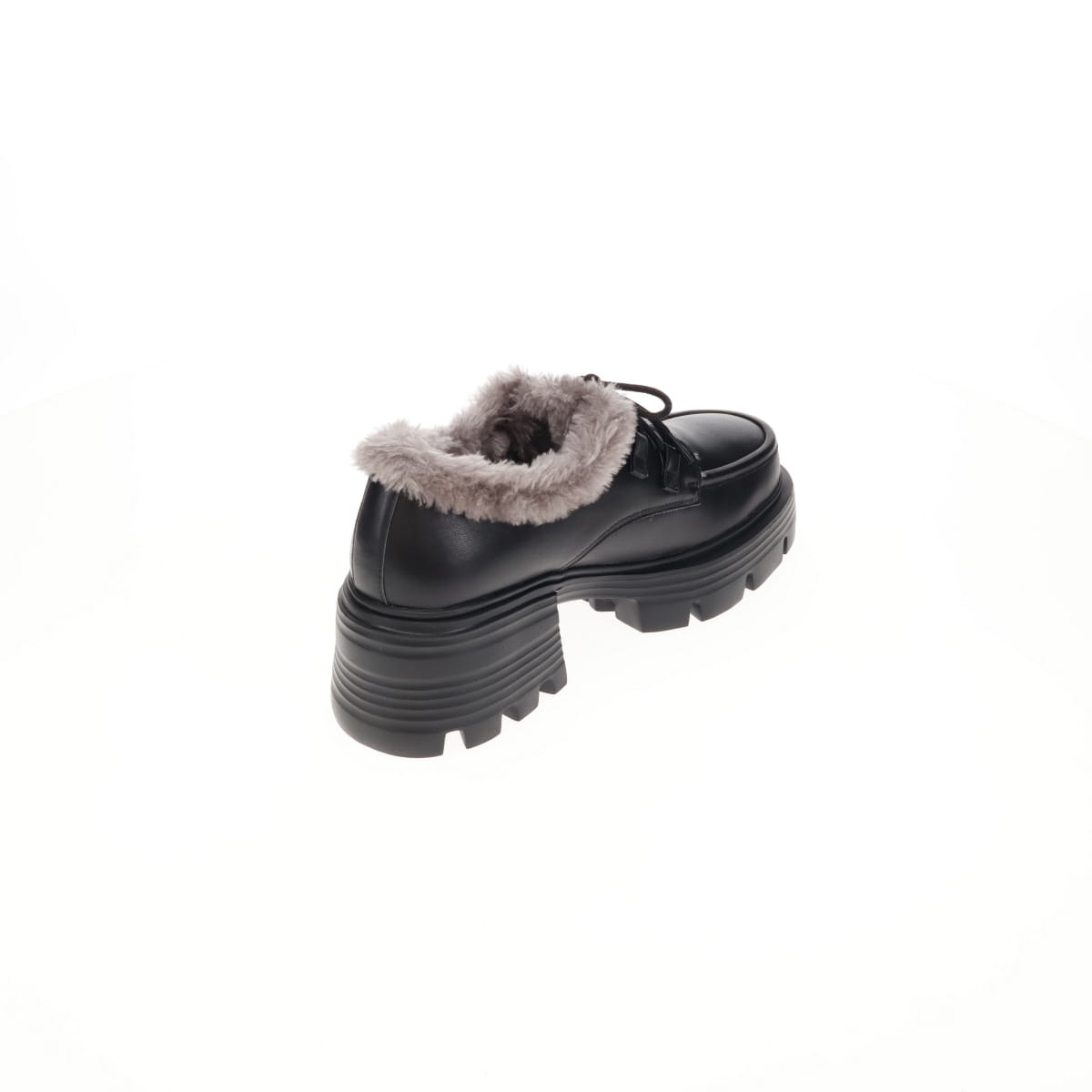 【26AW/WEB限定デザイン】ファーデザインレースアップシューズ/640019