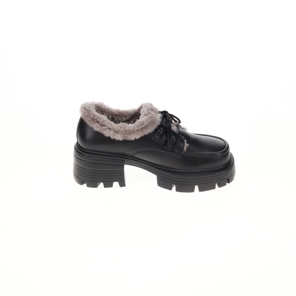 【26AW/WEB限定デザイン】ファーデザインレースアップシューズ/640019