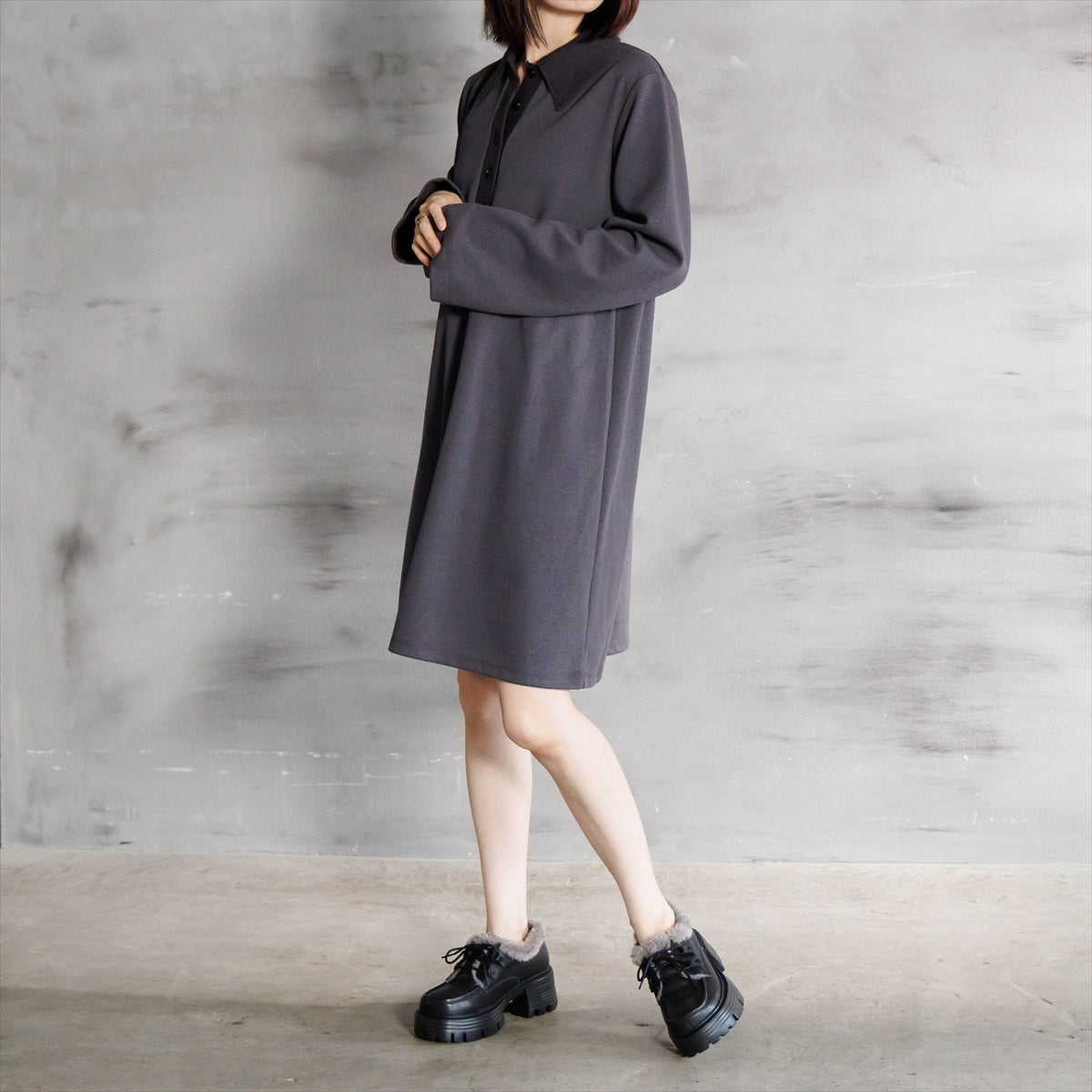 【26AW/WEB限定デザイン】ファーデザインレースアップシューズ/640019