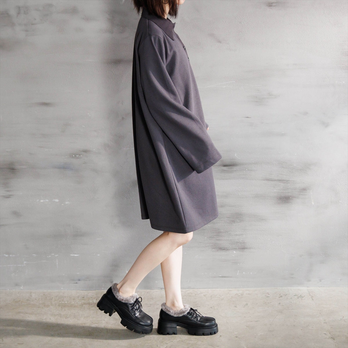 【26AW/WEB限定デザイン】ファーデザインレースアップシューズ/640019