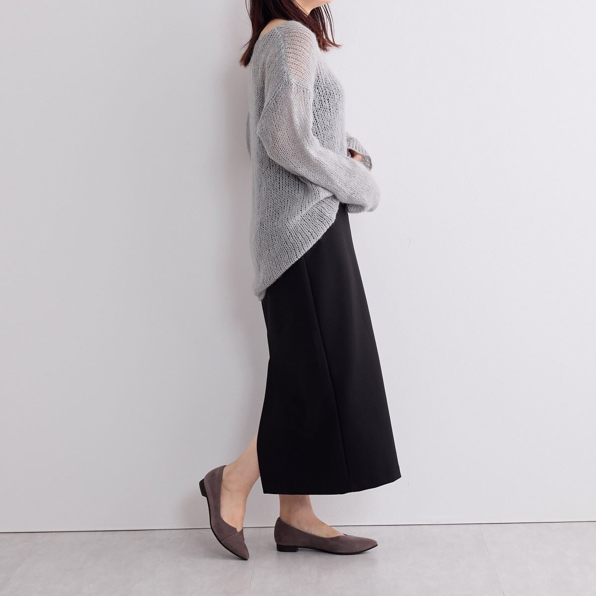 【SALE】アシンメトリーVカットフラットパンプス/741316