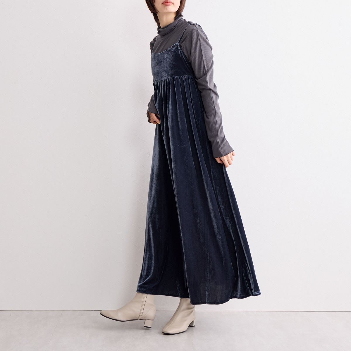 【SALE】4cmヒールシープレザーストレッチブーツ/641401