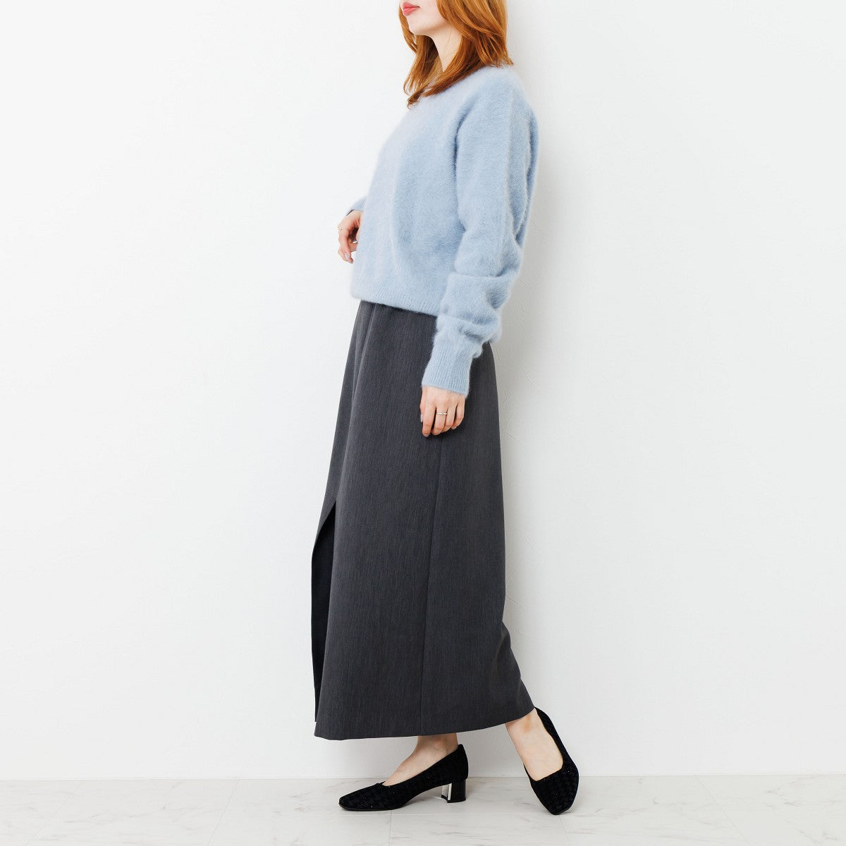 【SALE】スクエアトゥメタルプレートヒールパンプス/651112