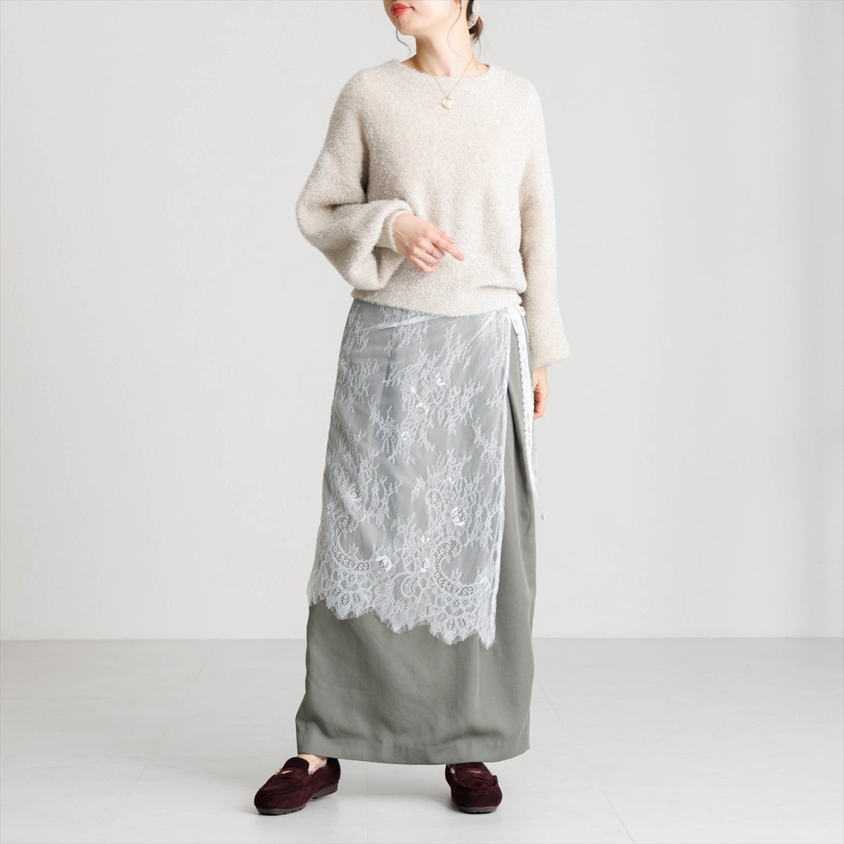 【26AW】メタルポイントふわふわモカシン/651332