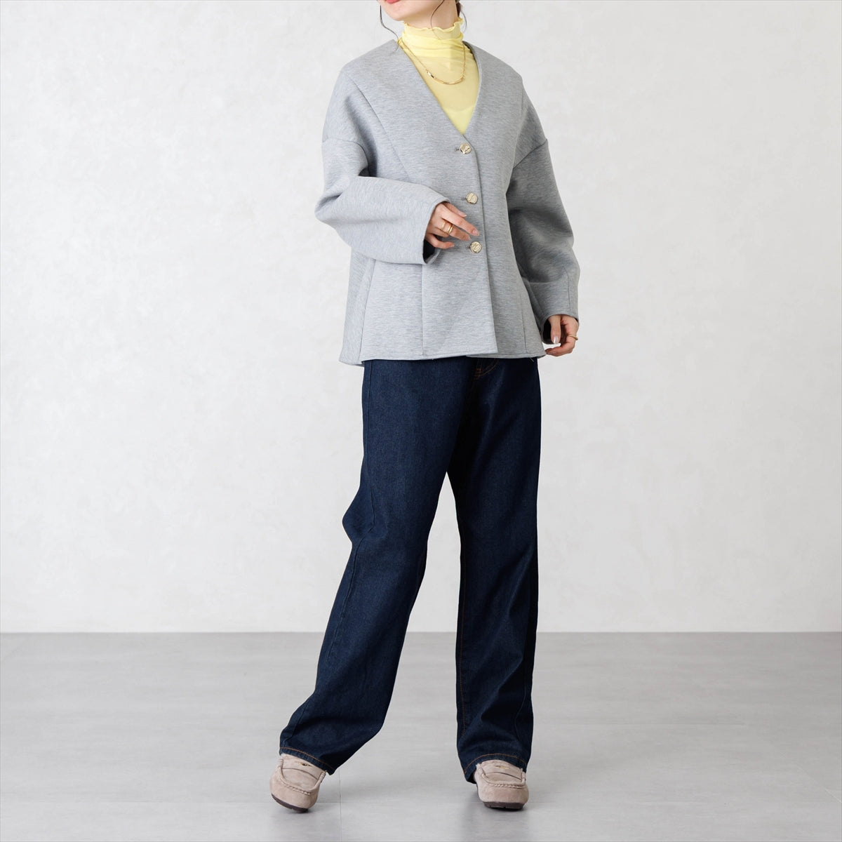 【26AW】メタルポイントふわふわモカシン/651332