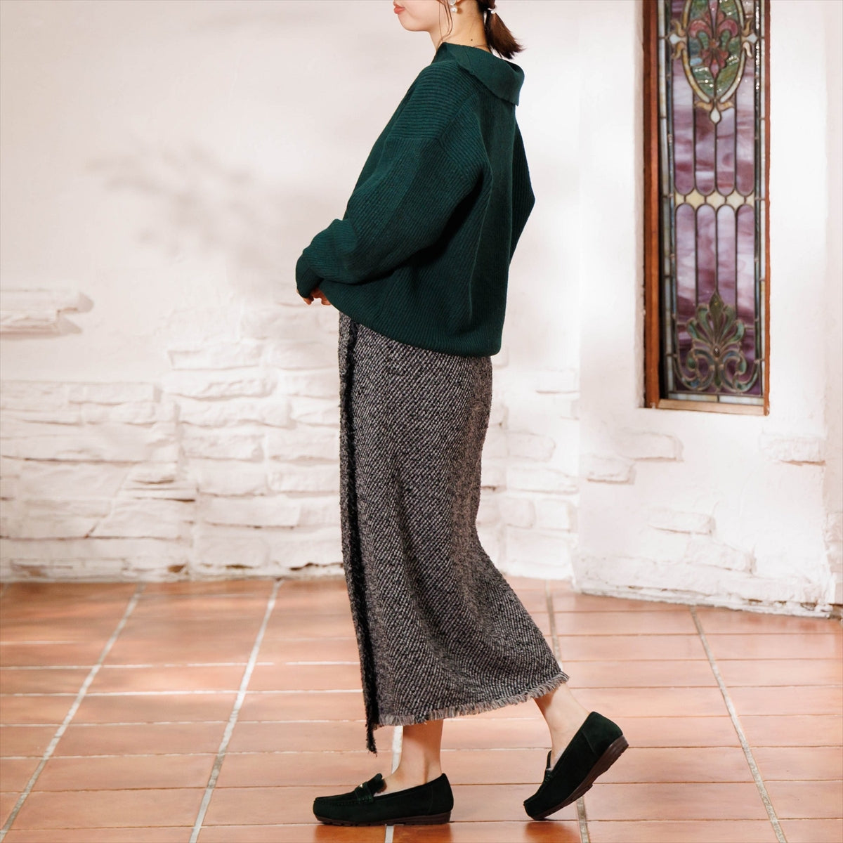 【26AW】メタルポイントふわふわモカシン/651332