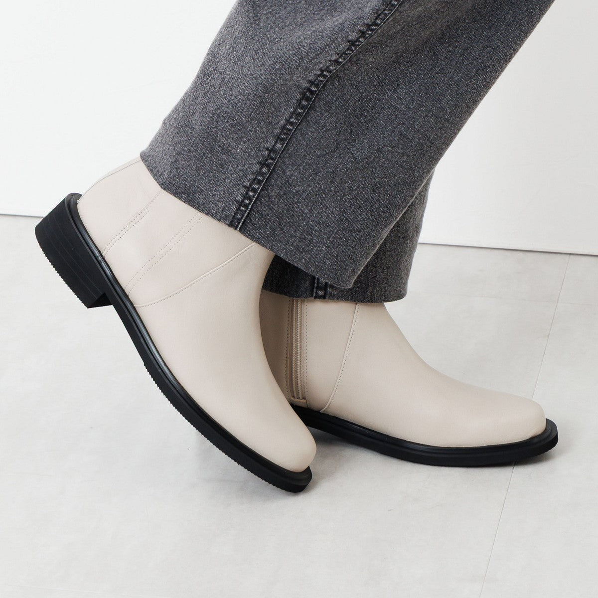 【SALE】サイドジップミドルブーツ/651414