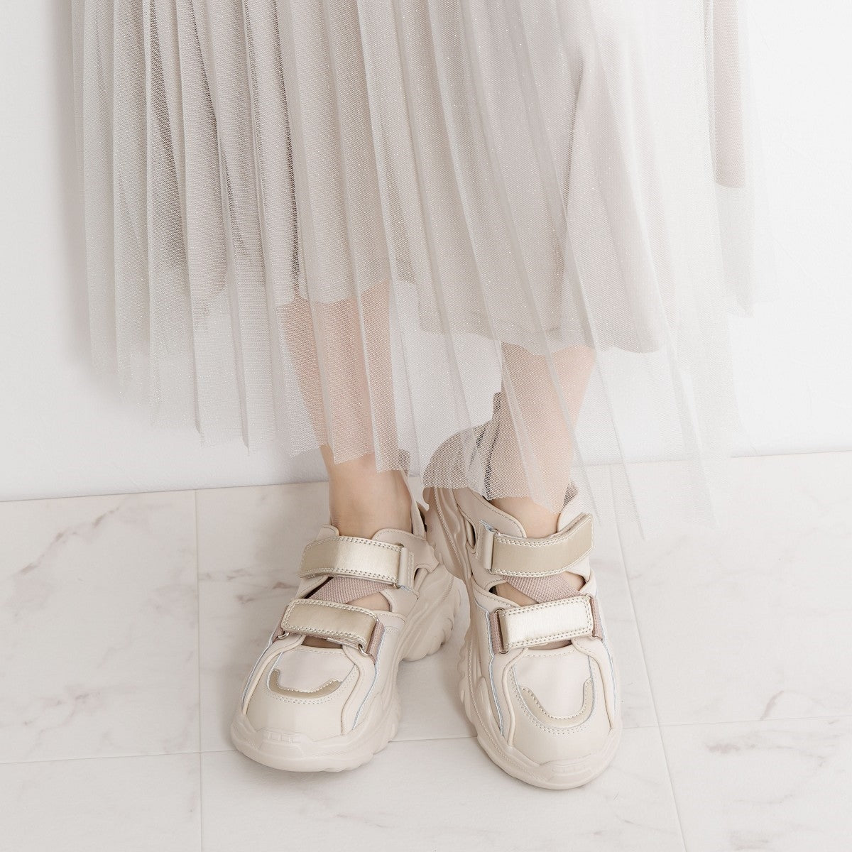【SALE】厚底ダブルベルトスニーカー/657104