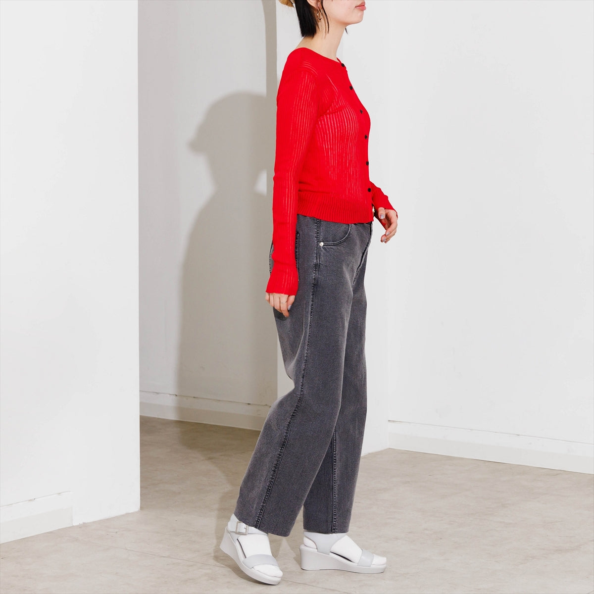 【SALE】【26SS】メタルバックルウェッジヒールサンダル/661227