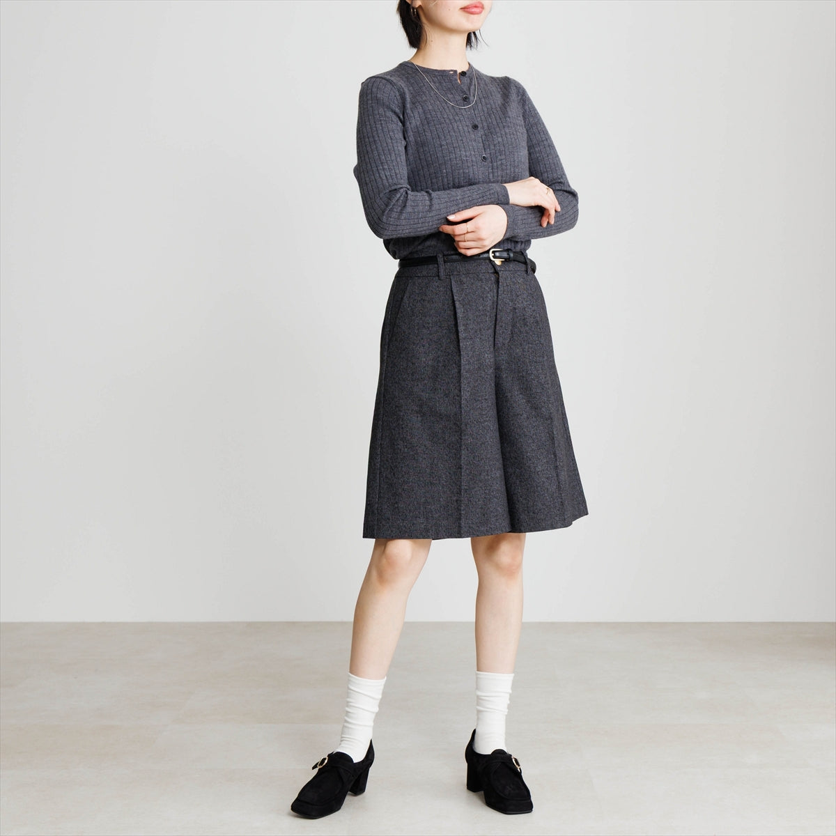 《予約/10月中旬入荷予定》【26AW】5cmヒールモカデザインシューズ/661311