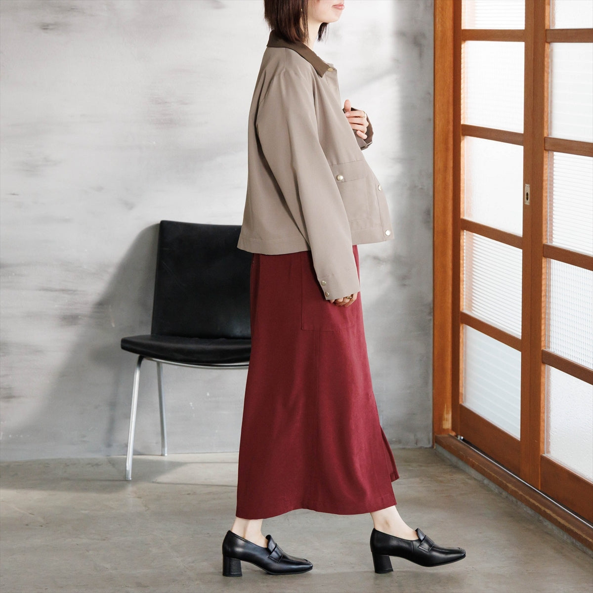 【26AW】スクエアトゥヒールローファー/661323
