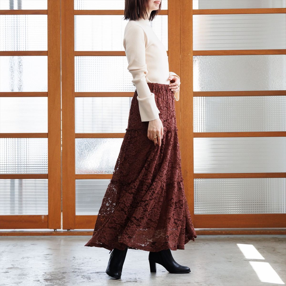 【26AW】サイドジップヒールブーツ/661407