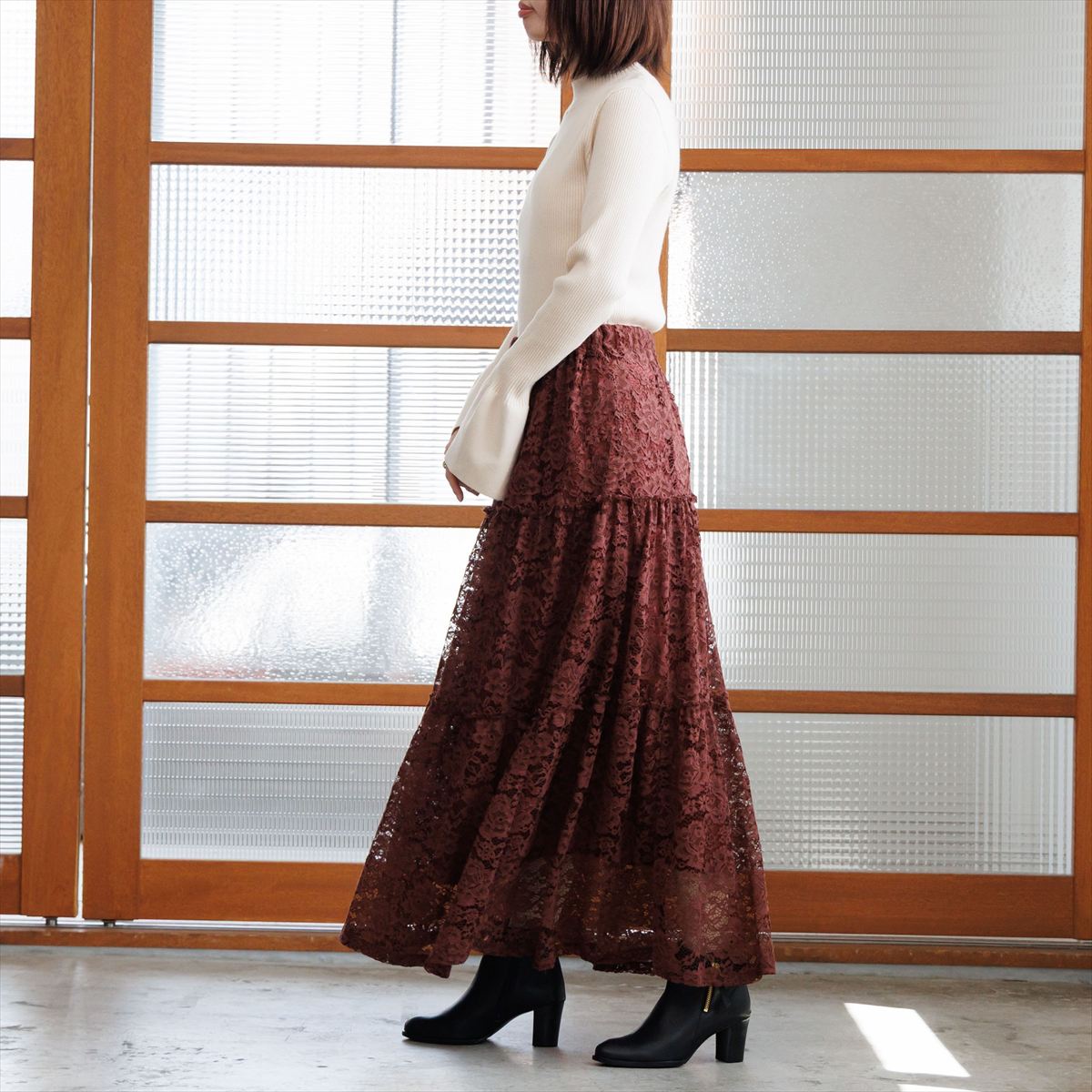 【26AW】サイドジップヒールブーツ/661407