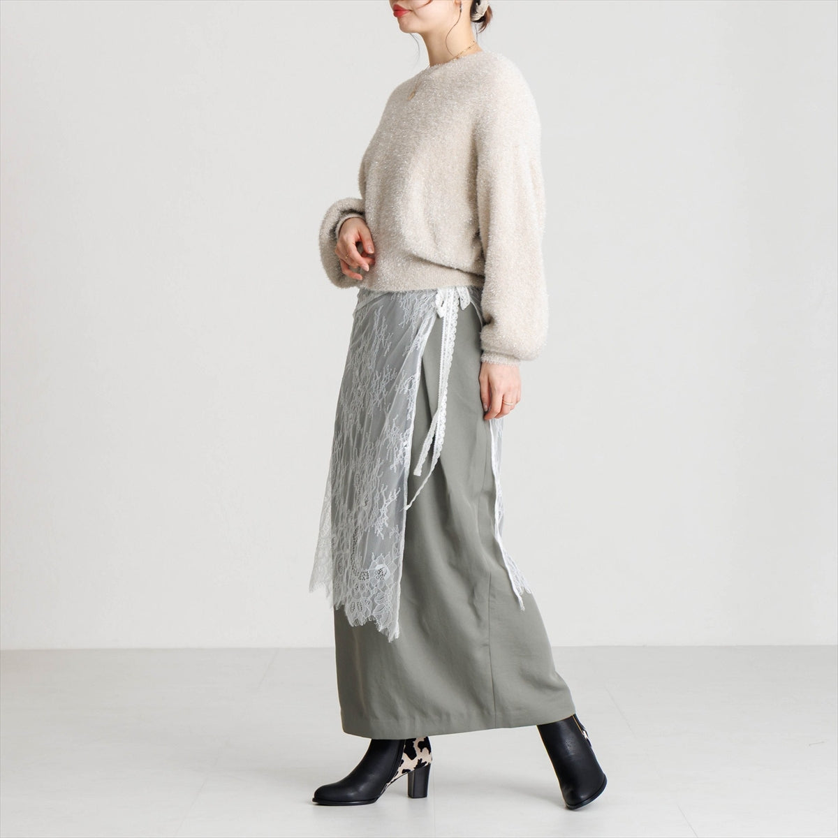 【26AW】サイドジップヒールブーツ/661407