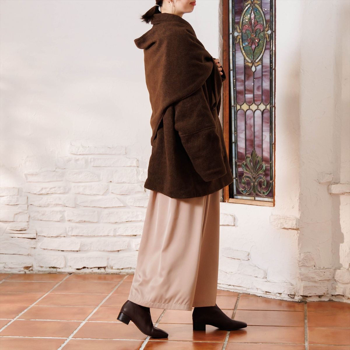 【26AW】スクエアトゥシープレザーストレッチブーツ/661410
