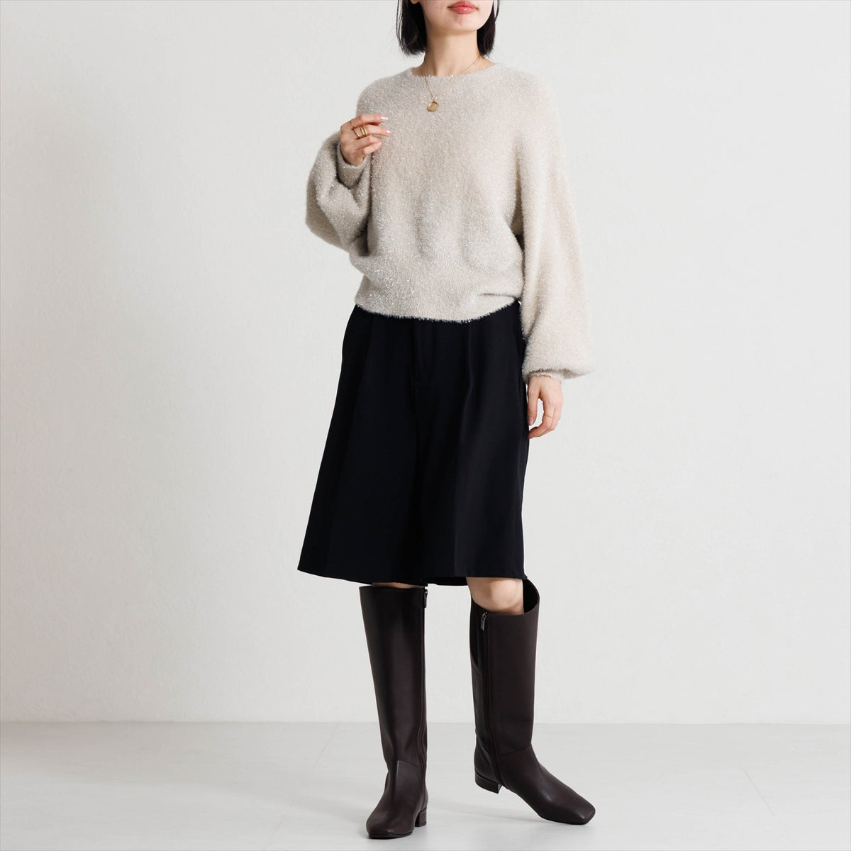 【26AW】スクエアトゥロングブーツ/661411