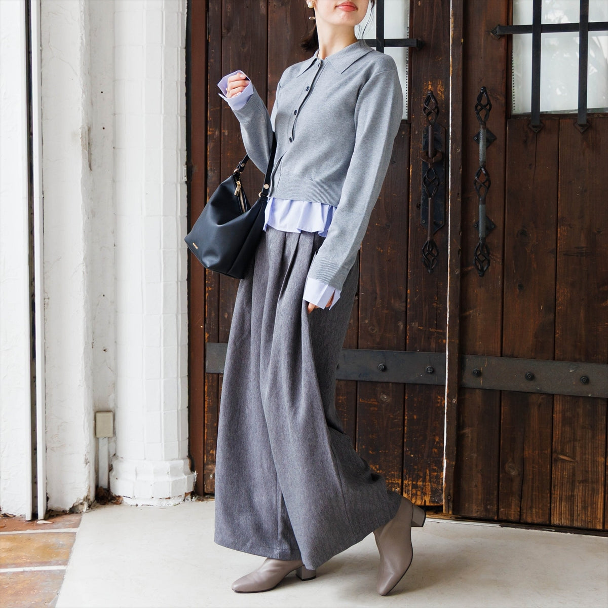 【26AW】バックジップシープレザーストレッチブーツ/661413