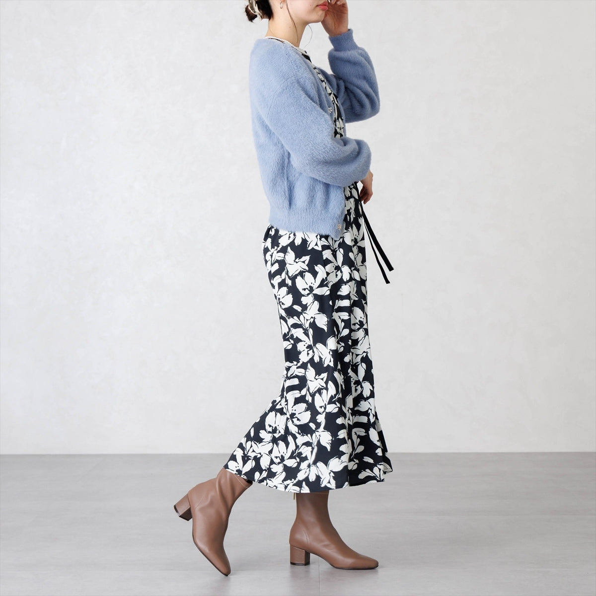 【26AW】バックジップシープレザーストレッチブーツ/661413