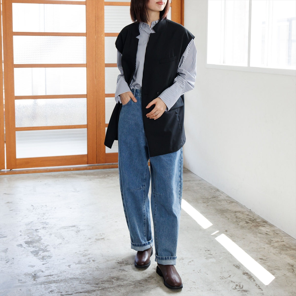 【26AW】ラウンドトゥストレッチブーツ/661422