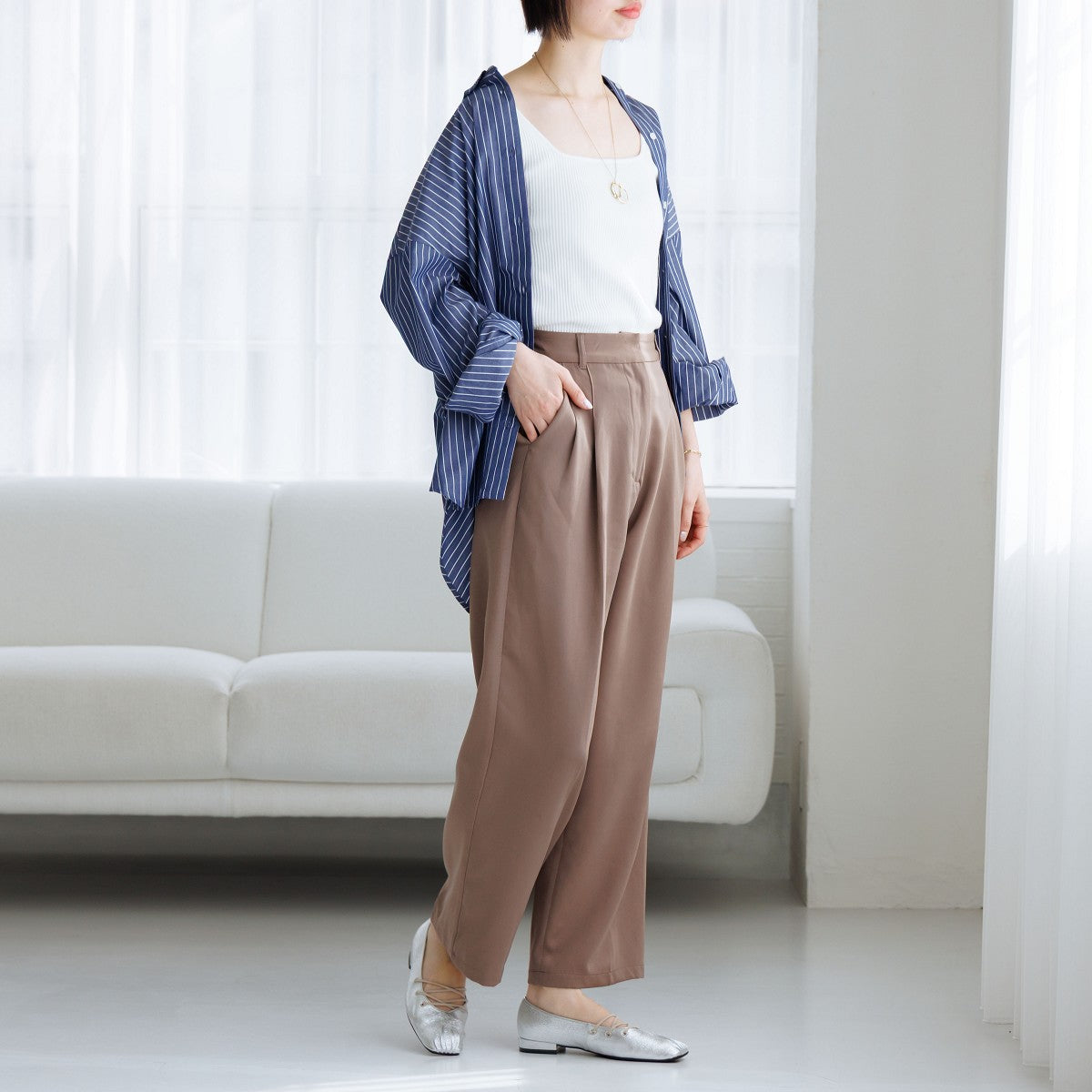 【26SS】クロスゴムフラットパンプス/661106