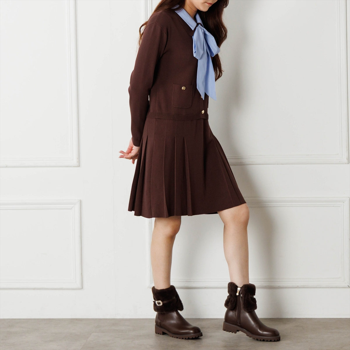 《予約／11月上旬入荷予定》【26AW】フラッフィーファー4WAYチェルシーブーツ/564402