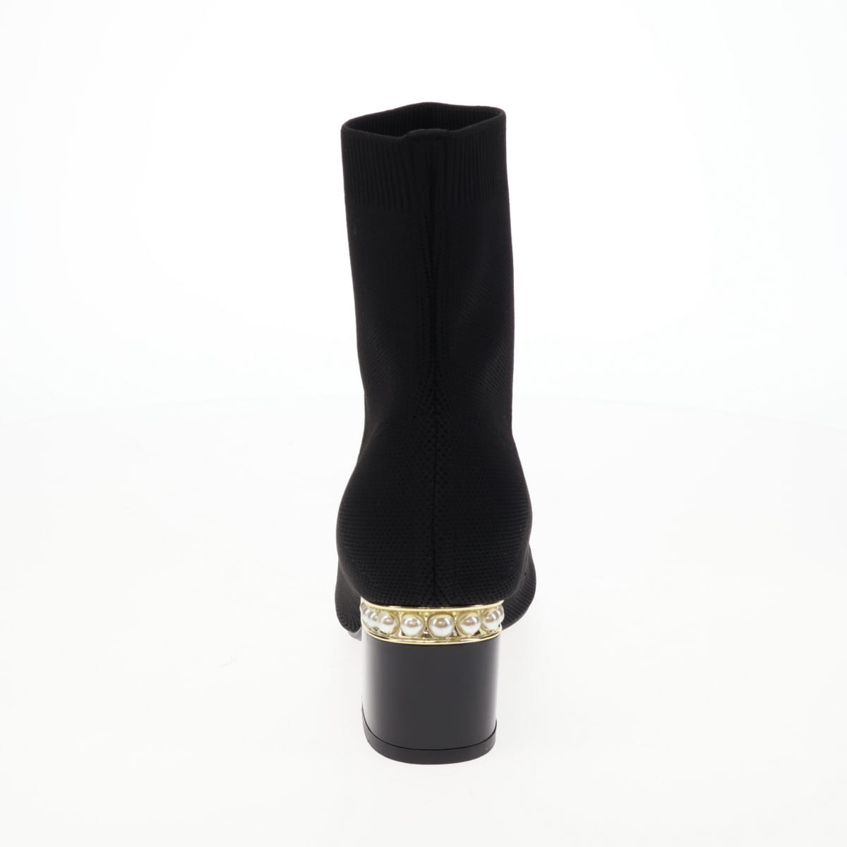 《予約／11月上旬入荷予定》【26AW】パールヒールニットショートブーツ/564405
