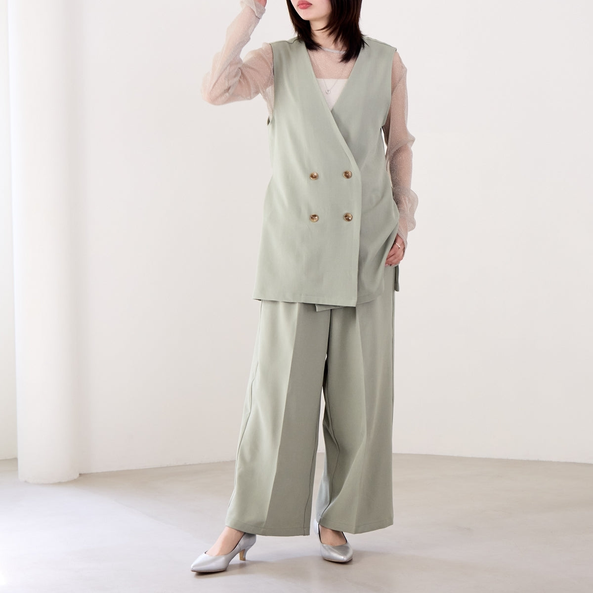【WEB限定デザイン/再入荷】アシンメトリーポインテッドトゥパンプス/640002