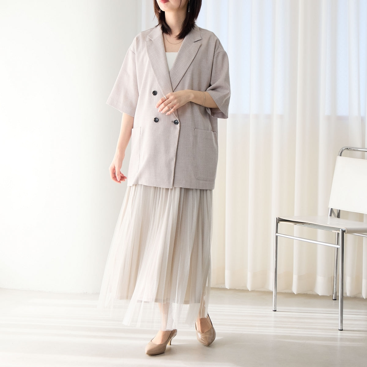 【WEB限定デザイン/再入荷】アシンメトリーポインテッドトゥパンプス/640002