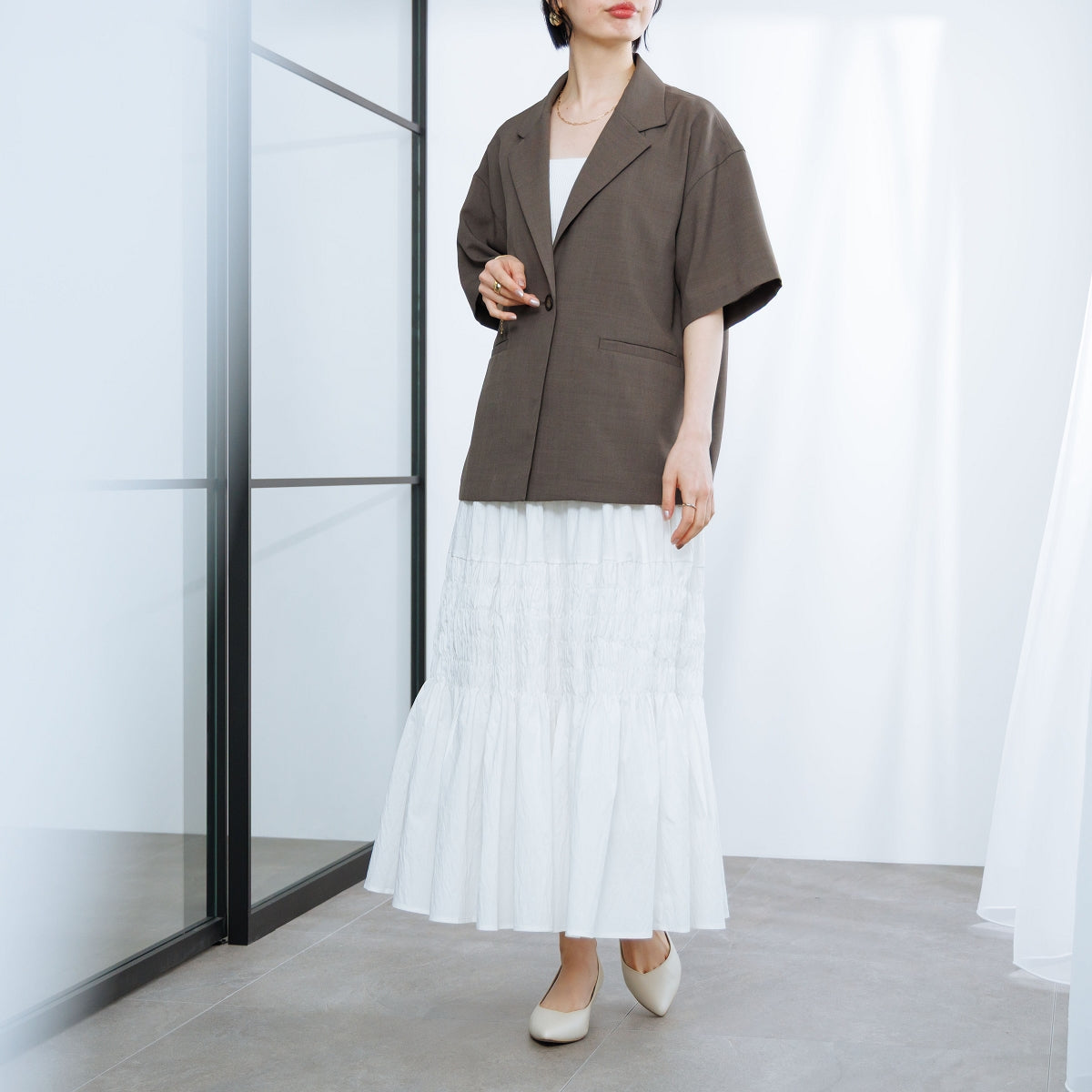 【WEB限定デザイン/再入荷】アシンメトリーポインテッドトゥパンプス/640002