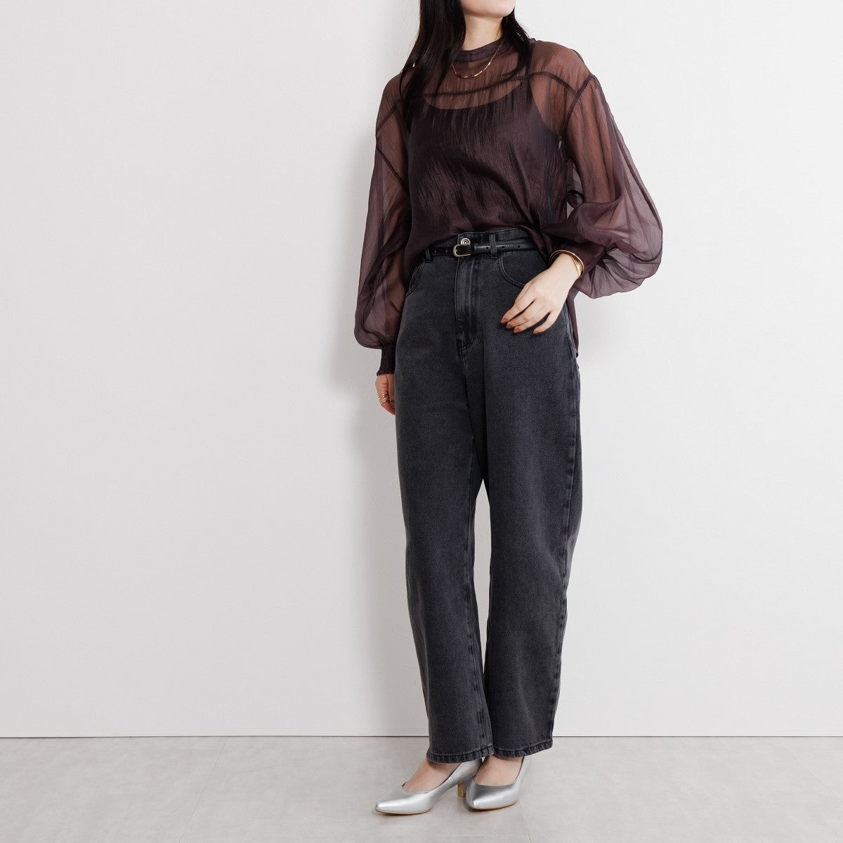 【WEB限定デザイン/再入荷】アシンメトリーポインテッドトゥパンプス/640002