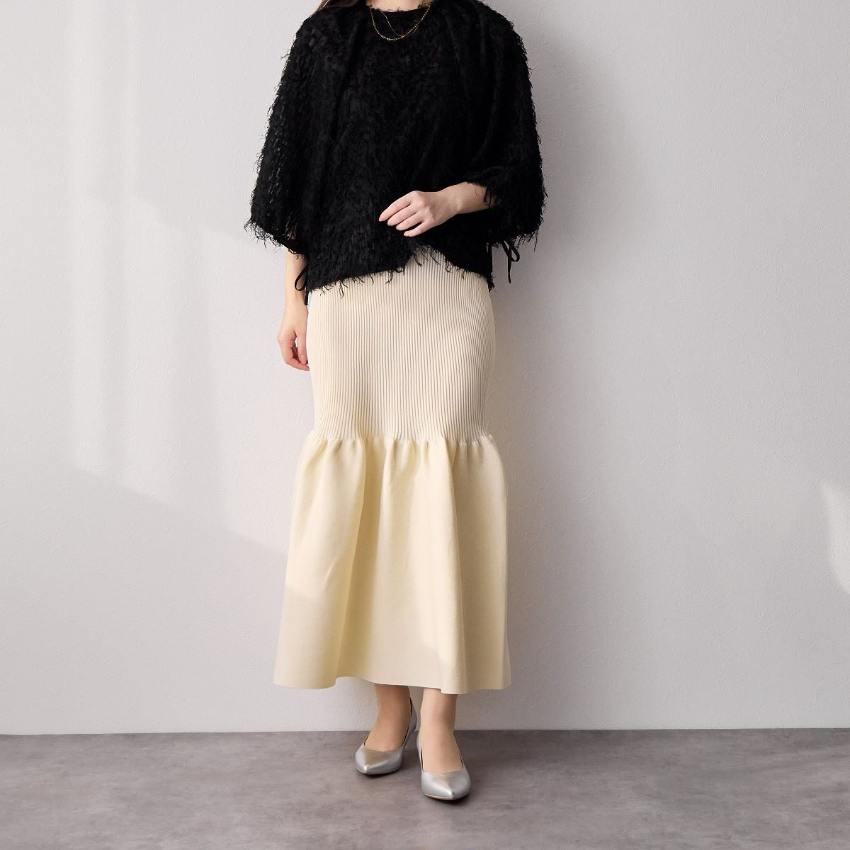 【WEB限定デザイン/再入荷】アシンメトリーポインテッドトゥパンプス/640002