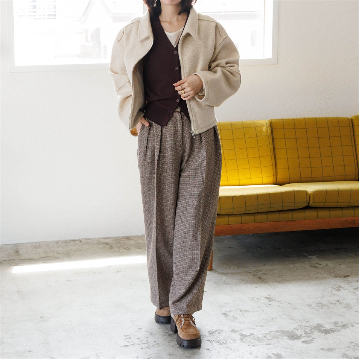 【26AW／WEB限定デザイン】ファーデザインレースアップシューズ/640019