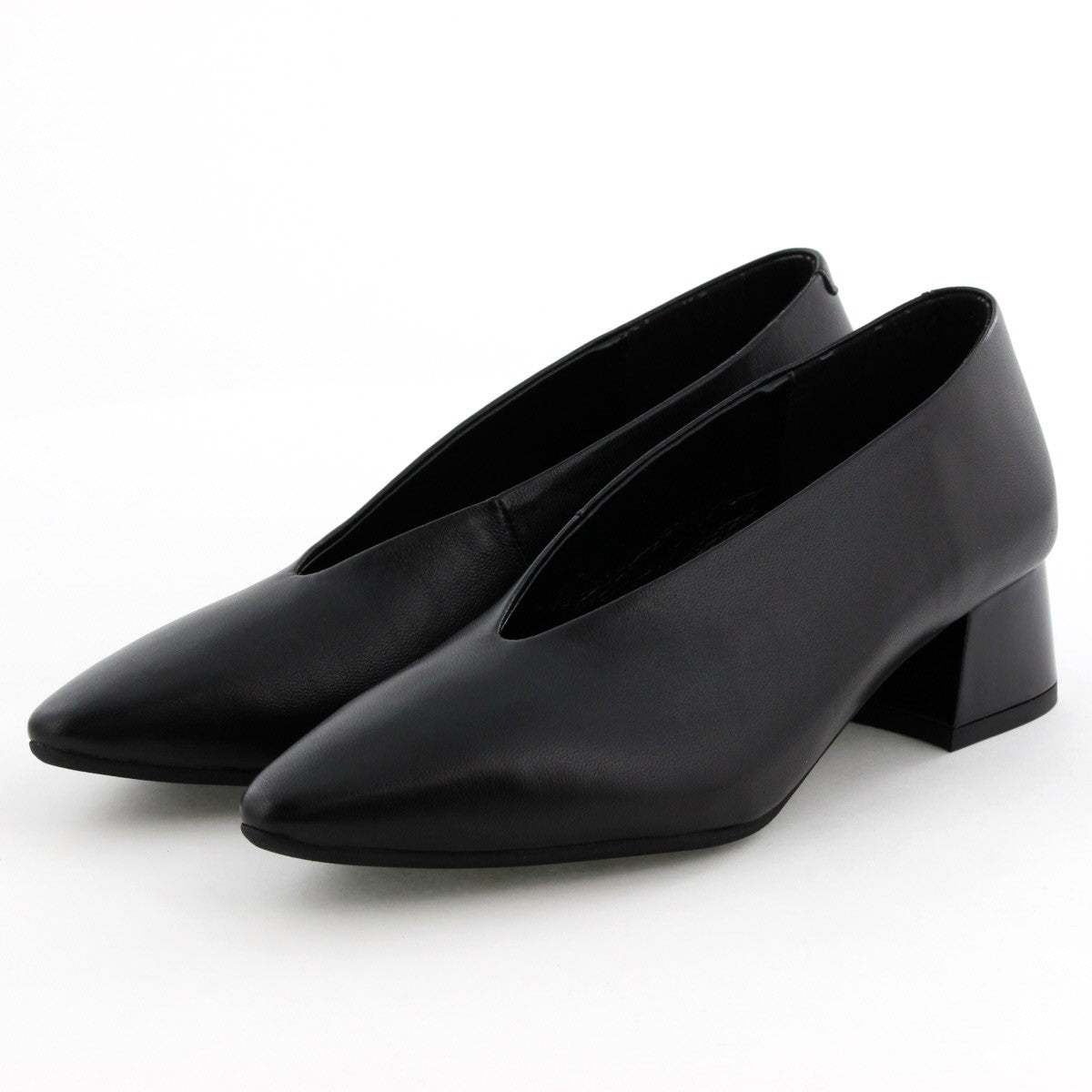 【SALE】Vカットブロックヒールパンプス/641309