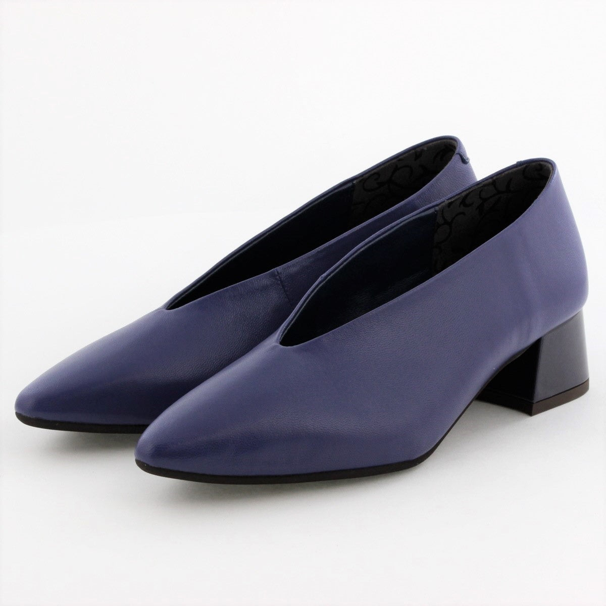 【SALE】Vカットブロックヒールパンプス/641309