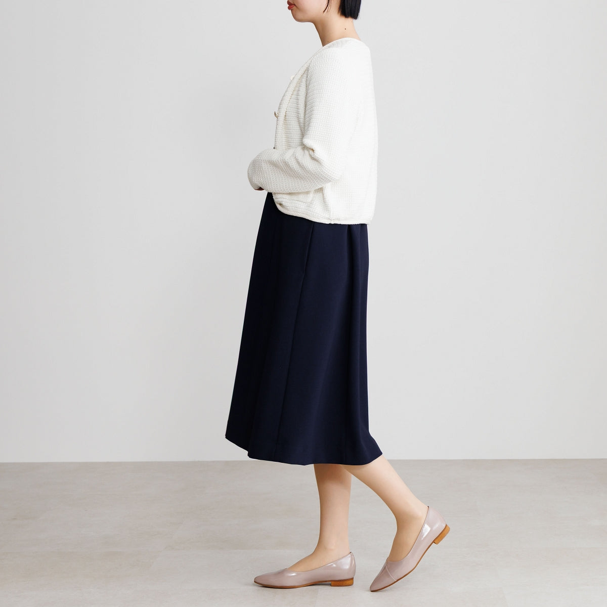 【SALE】アシンメトリーVカットフラットパンプス/741316