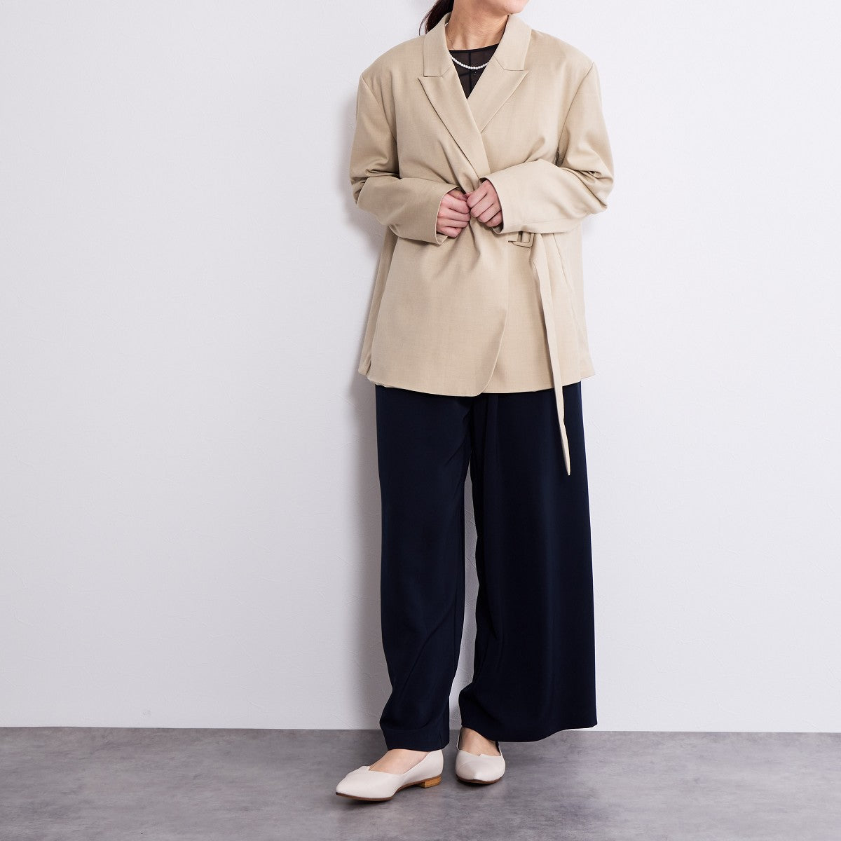 【SALE】アシンメトリーVカットフラットパンプス/741316