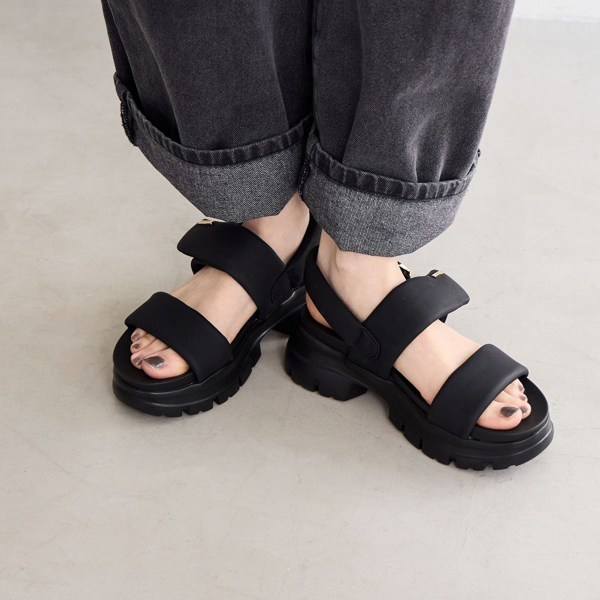 【SALE】厚底パデットサンダル/651201